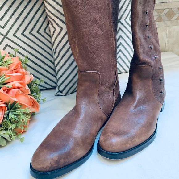 Cole Haan Brown Leather Riding Boots - Picture 4 of 16